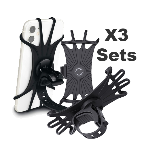 3 x Universal Bike Phone Mounts